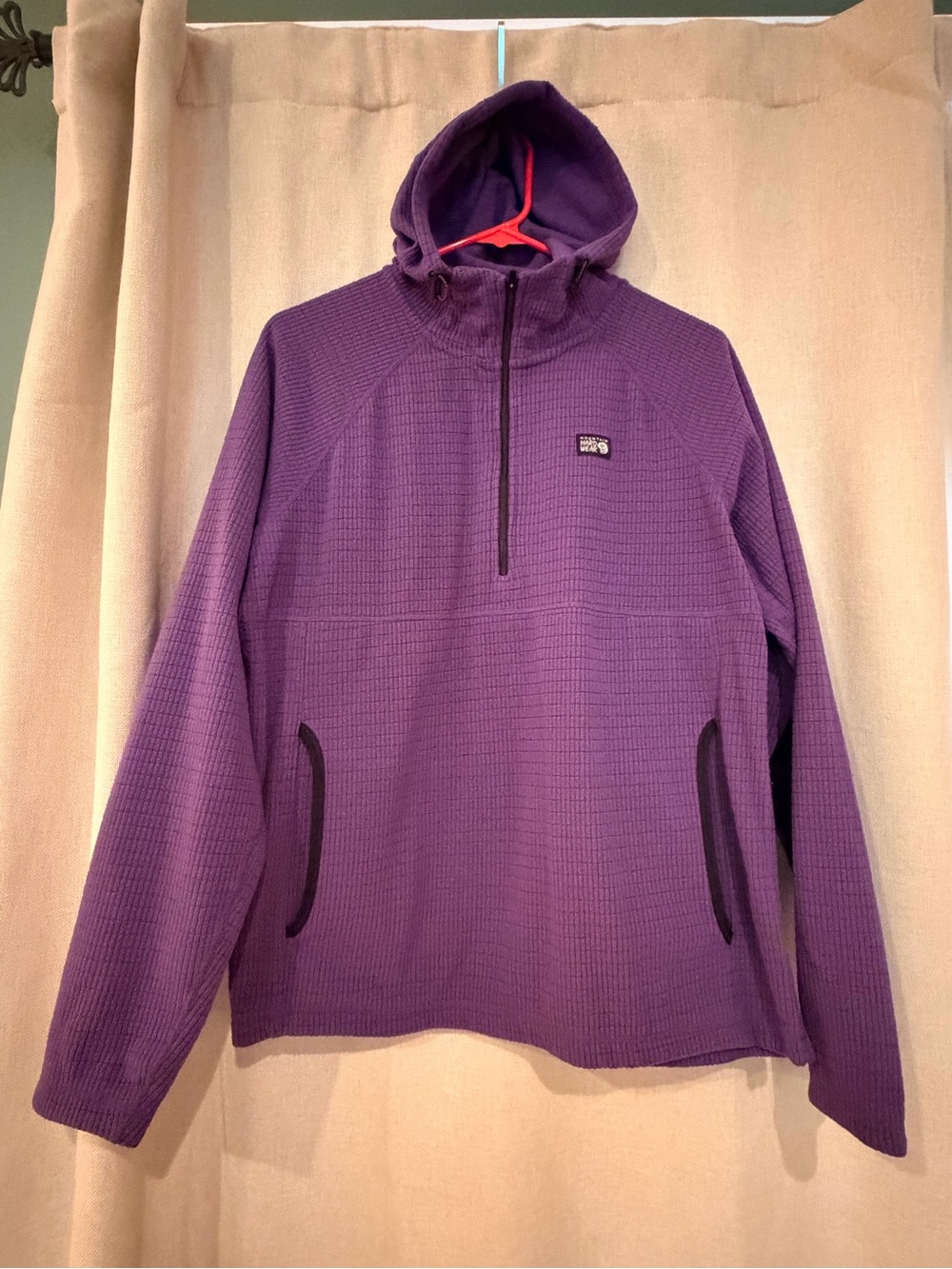 Mountain Hardwear Purple Hooded Half-Zip Pullover microgrid